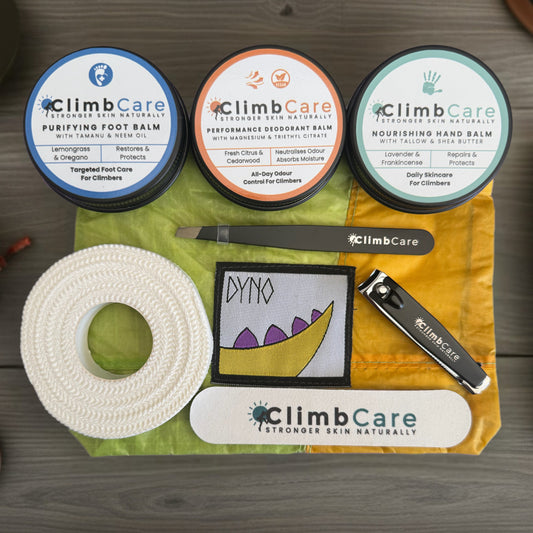 ClimbCare Gifts For climbers Set including hand balm, foot balm & Deodorant balm